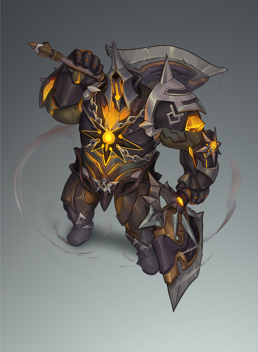 Genshin Tarot - Black Serpent Knight: Rockbreaker Ax