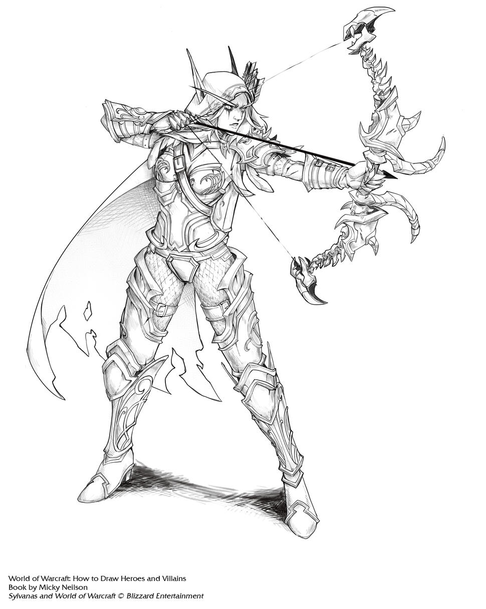 Sylvanas Illustration for World of Warcraft: How to Draw Heroes and Villains