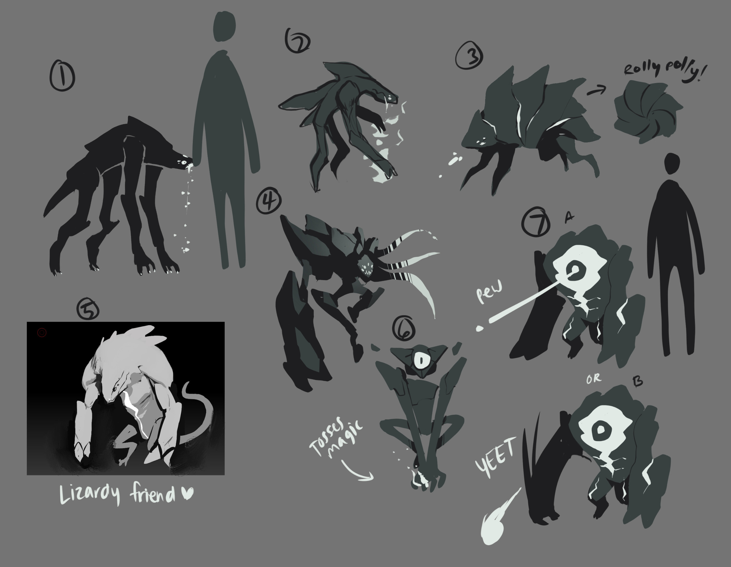 Various types of creatures