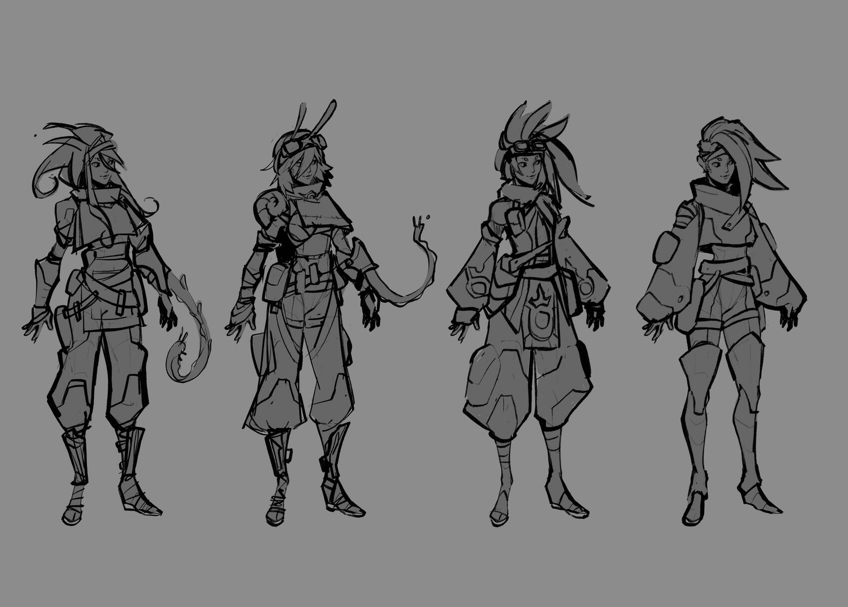 poison character (pre Blackthorn) sketches